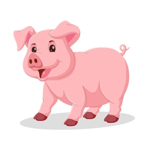 Personaje De Dibujos Animados De Cerdo Feliz Dibujos Animados De Cerdo