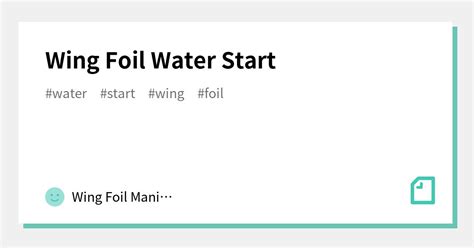 Wing Foil Water Start｜wing Foil Maniacs