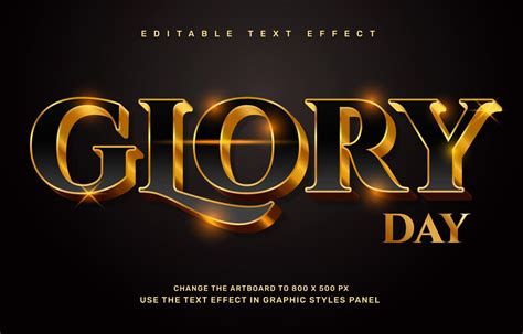 Gold Glory Text Effect 11143094 Vector Art At Vecteezy