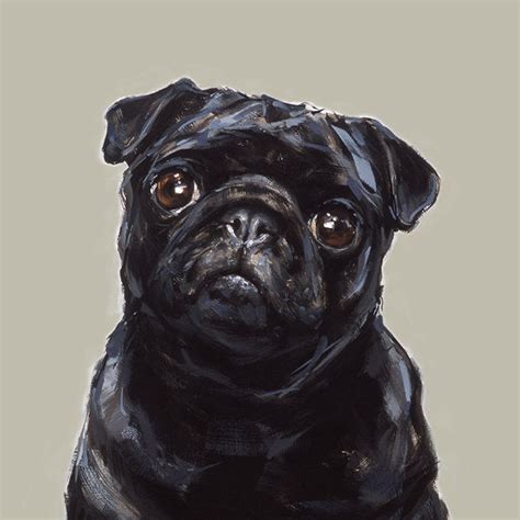 Modern Dog art print of a Black Pug painting – PaintMyDog | Dog Art | Contemporary Dog Portraits