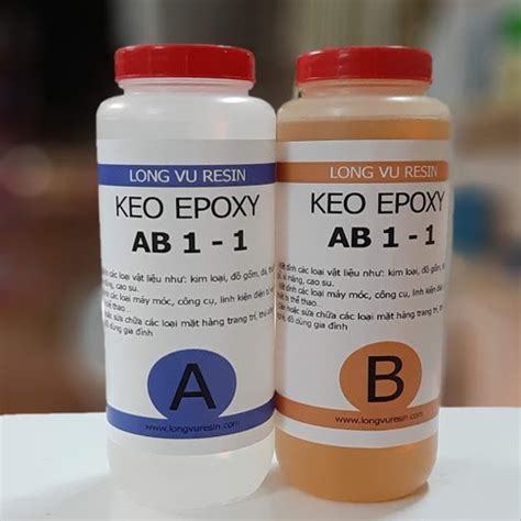 Mua Keo Epoxy AB 2 thành phần dán gỗ sắt nhựa đá 2KG Gồm A B