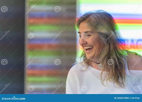 College Teacher Laughing with Her Students during a Lecture. Education ...