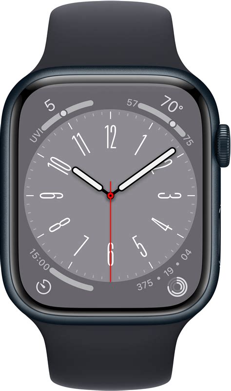 Apple Geek Squad Certified Refurbished Watch Series 8 Gps 45mm Aluminum Case With Midnight