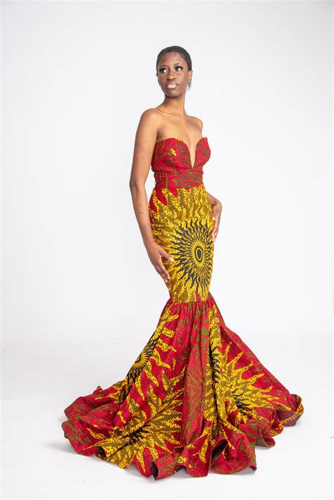 Ngulu African Print Mermaid Dress Afrothrone