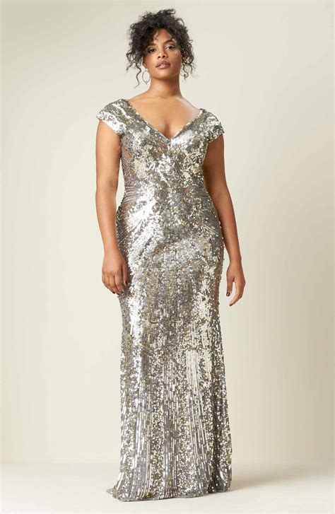 Sequin Plunging V Neck Gown Nordstrom Plus Size Evening Gown Gown