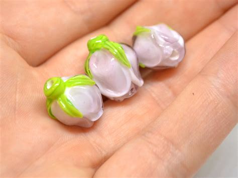 Pale Pink Flower Bud Beads Jewelry Glass Beads Blush Pink Etsy