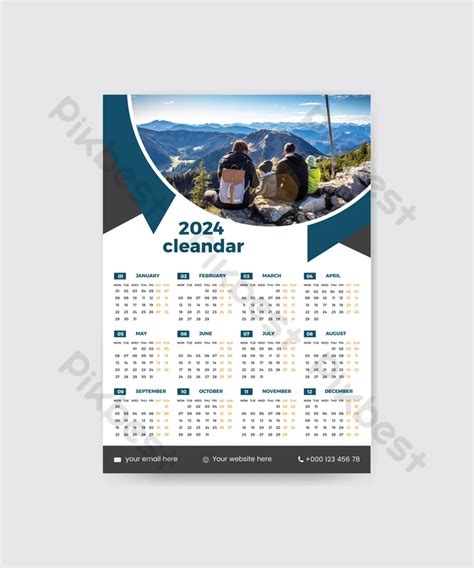 Template Calendario Vettoriale Heddi Kristal