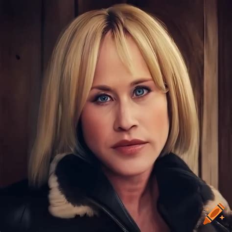 Blonde Actress Resembling Patricia Arquette At Age 20 In Sheepskin