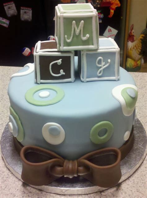 Blocks Baby Shower Cake