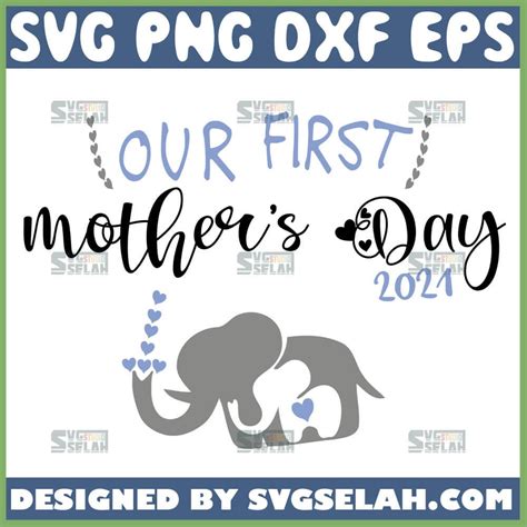 Materials Embellishments Mom Baby Elephant Svg Cute Mama Elephant Cut