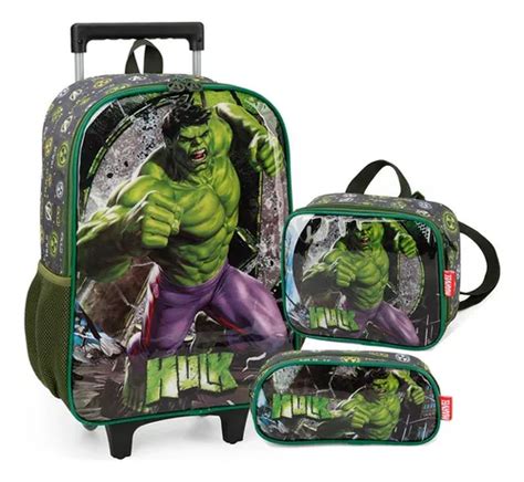 Mochila De Rodinhas Hulk Marvel Verde Luxcel MercadoLibre