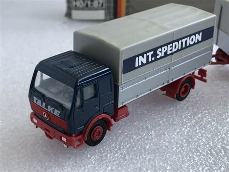 Herpa 811330 Mercedes Benz NG Pritschen Lastzug INT SPEDITION TALKE