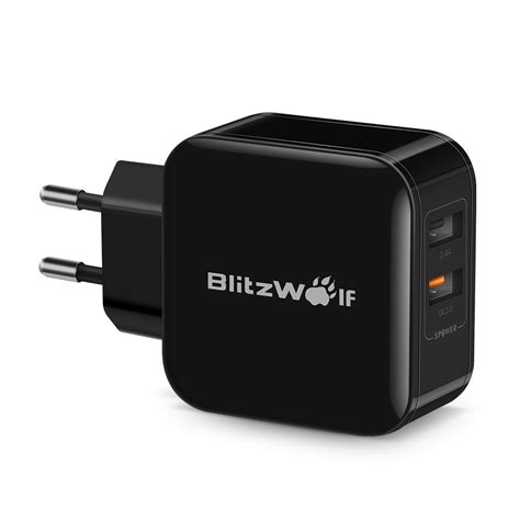 BlitzWolf Bw S6 QC3 0 2 4A 30W Dual USB Carregador Ue Adaptador