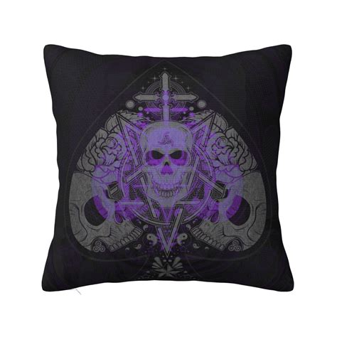 ZICANCN Ace Poke Skull Grey Print Throw Pillow Covers Bed Couch Sofa