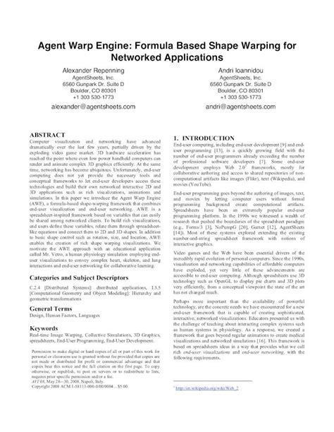 Pdf Agent Warp Engine Formula Based Shape Warping For Ralex