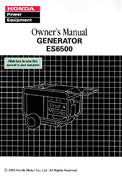 Honda 6500 Generator Service Manual