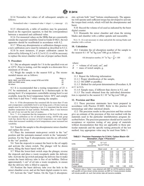 Astm D2414 01 Standard Test Method For Carbon Black—oil Absorption Number