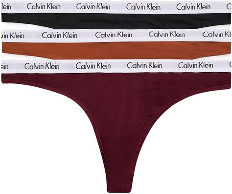 Calvin Klein Womens Carousel Logo Cotton Stretch Thong Panties X Large Ginger