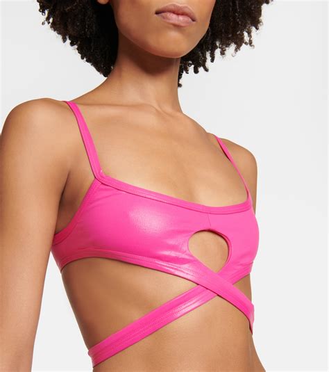 Square Wrap Bikini In Pink The Attico Mytheresa