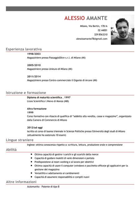 Curriculum Vitae Autista Esempio Compilato