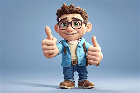 Premium Ai Image 3d Character Showing Thumbs Up