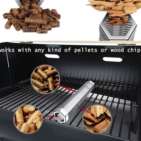 Stainless Steel Barbecue Wood Smoking Pellet Pipe Hexagonal Portable