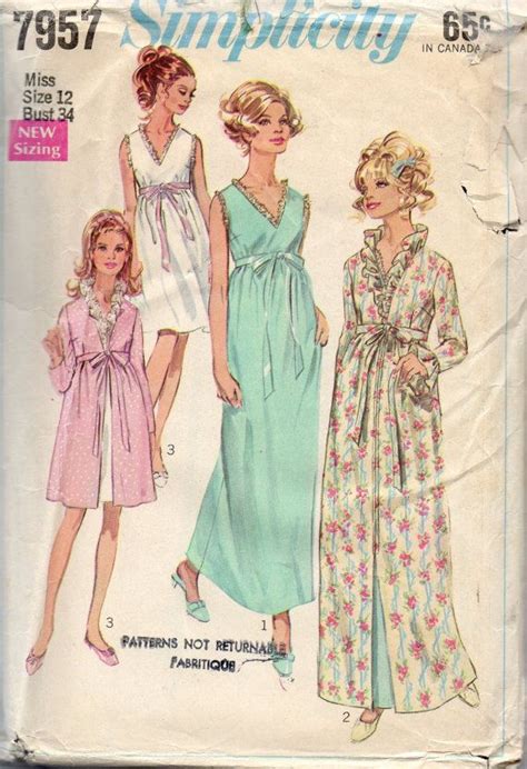 Simplicity S Misses Robe Negligee Nightgown Pattern Womens