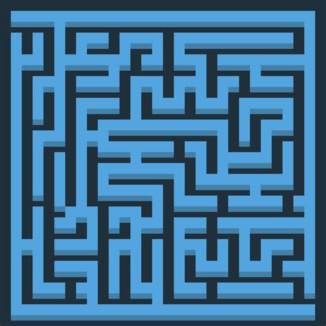 Pixel Blue Maze Design for Shirts and Products