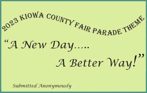 Community - 2023 Kiowa County Fair Parade Theme | KiowaCountyPress.net