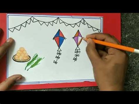 How To Draw Makar Sankranti Drawing Step By Step Drawing Easy