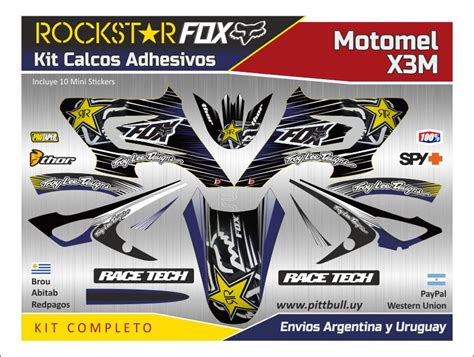 Calcos X M Kit Racing Completos Motomel Pittbull Uruguay