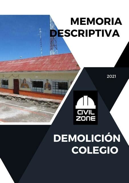 Memoria Descriptiva Demolici N De Colegio Civil Zone Udocz