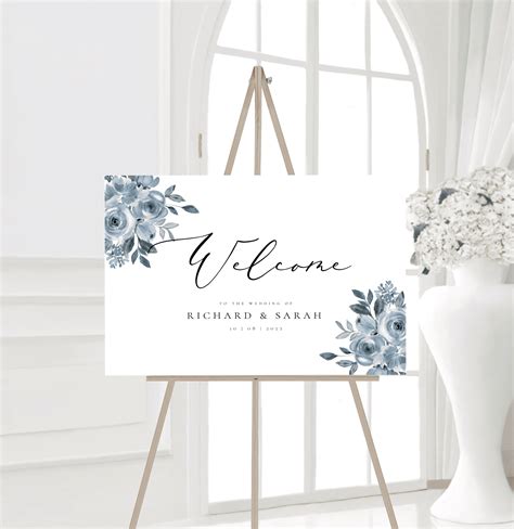 Personalised Wedding Welcome Sign Powder Blue Mally S Crafts