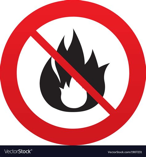 No Fire Flame Sign Icon Fire Symbol Royalty Free Vector