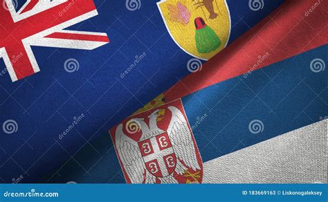 Islas Turcas Y Caicos Y Dos Banderas Serbia Stock de ilustración