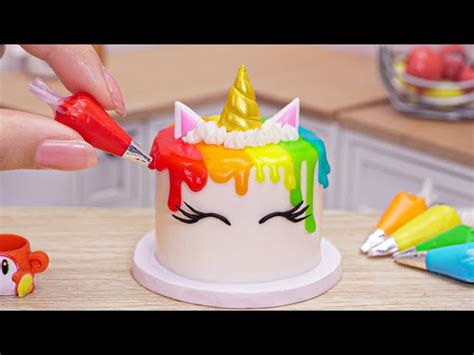 Miniature Colorful Unicorn Cake Decorating Ideas From Mini Bakery