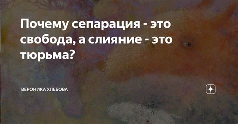 Почему сепарация - это свобода, а слияние - это тюрьма? | Вероника ...