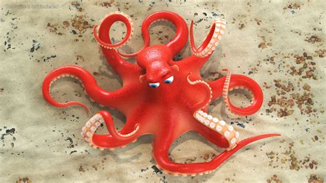 Cartoon Octopus Moving Pose 3D Model 69 3ds Blend C4d Fbx Max