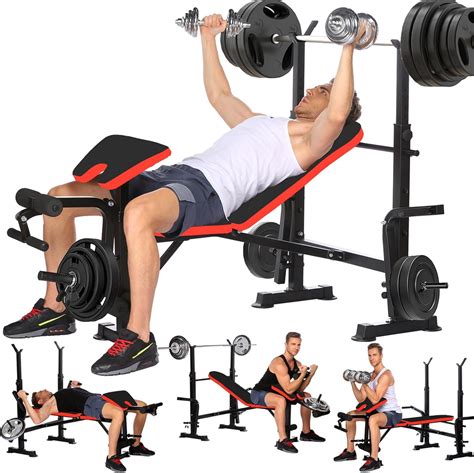 600lbs Adjustable Olympic Weight Bench Set With Preacher Curl