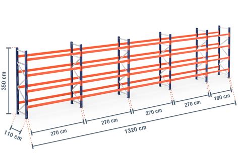 13 2 m portapallet PR9000 110 cm profondità 3 5 m altezza 4