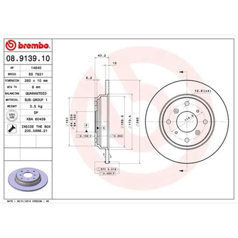 X Brembo Bremsscheiben Mm Voll Hinten Passend F R Honda Accord Prelude