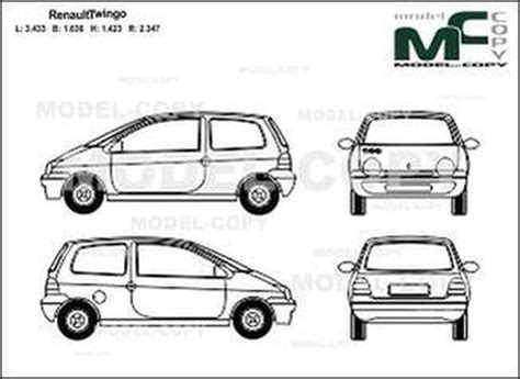 Renault Twingo 2D Drawing Blueprints 28026 Model COPY Default