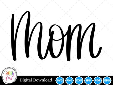 Cursive Script Mom Handwritten Vector Image Cut Files With Svg Eps