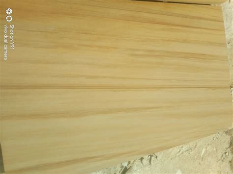 Unpolished Yellow Sand Stone Teakwood 1853 X 20 Mm For Walls At Rs 60