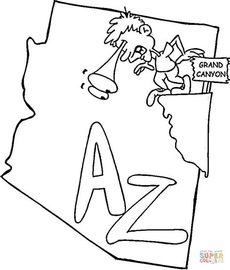 Arizona Map Coloring Page Free Printable Coloring Pages