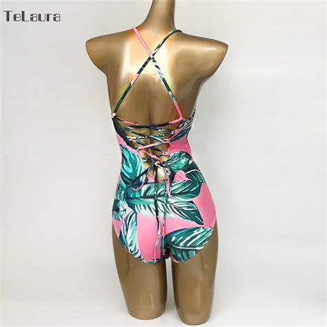 מוצר 2017 Sexy One Piece Swimsuit Women Swimwear Print Bodysuit