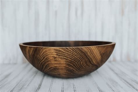 20 Inch Beech Bowl With Dark Walnut And Bees Oil Finish Holland Bowl