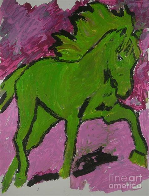 Green Horse Painting By Patries Van Dokkum Fine Art America