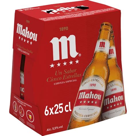 Cerveza Rubia Especial Pack Botellas Cl Mahou Estrellas