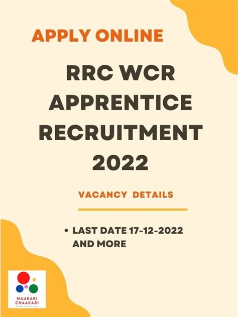 Rrc Wcr Apprentice Recruitment Naukari Chaakari